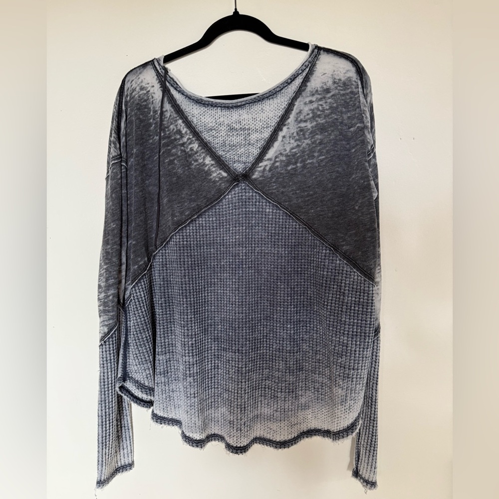 Free People Charcoal Knit Top